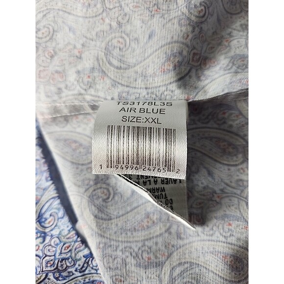 Bugatchi Shaped Fit Long Sleeve Button Down Shirt Comfort Stretch XXL Paisley - Picture 16 of 16